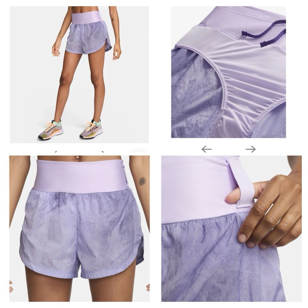 Nike Trail Repel Shorts Running Mid-Rise 3" XL Lined Purple Pink $75 - Picture 4 of 12